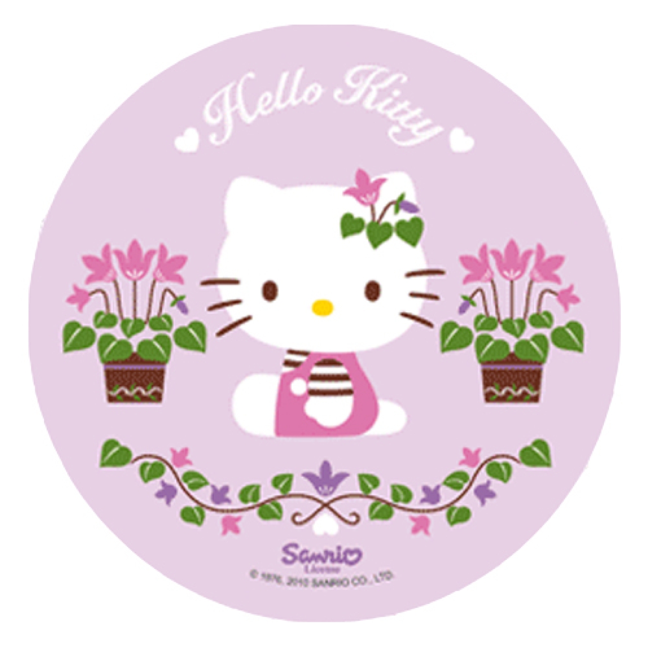 Tortenaufleger "Hello Kitty" aus Oblatenpapier, Lila, 20 cm