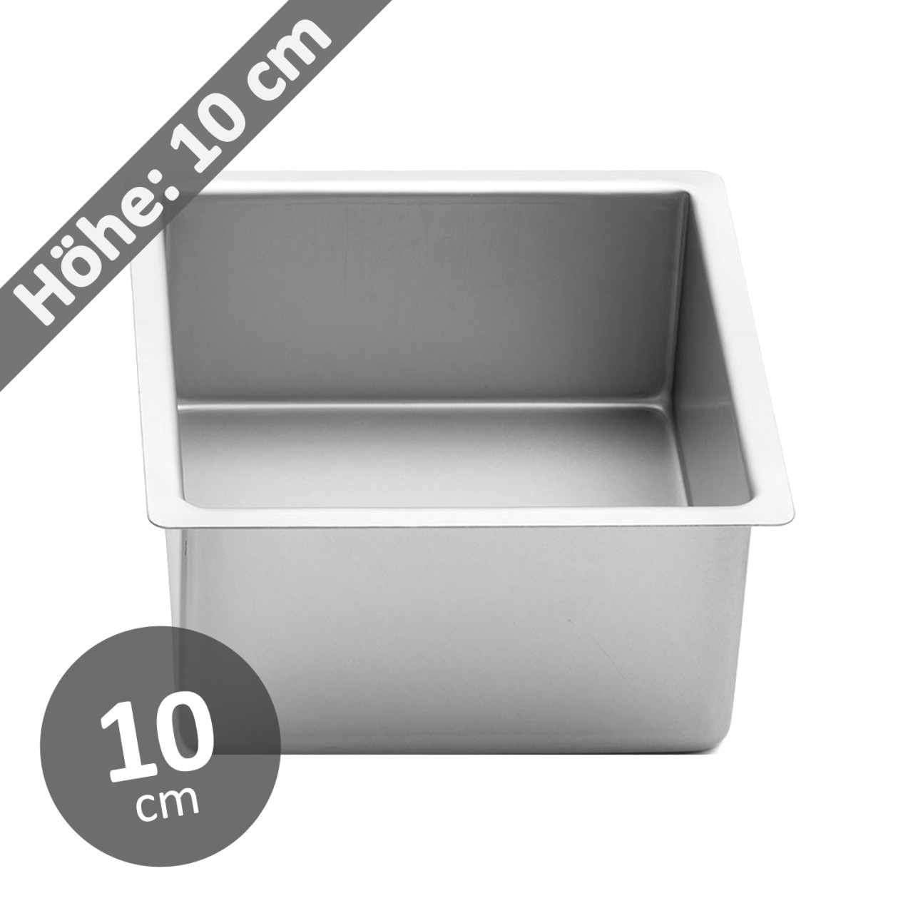 Torten-Backform 10 x 10 cm quadrat Aluminium