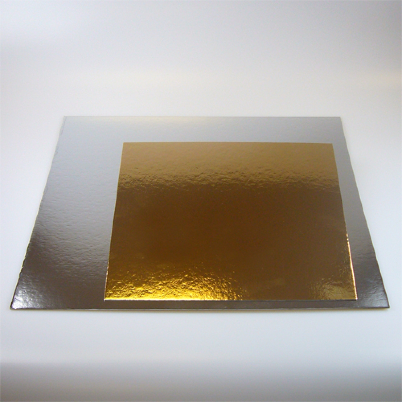Tortenscheibe, Tortenboden gold & silber (beideseitig) ca. 25 cm, quadrat, 3 Stk.