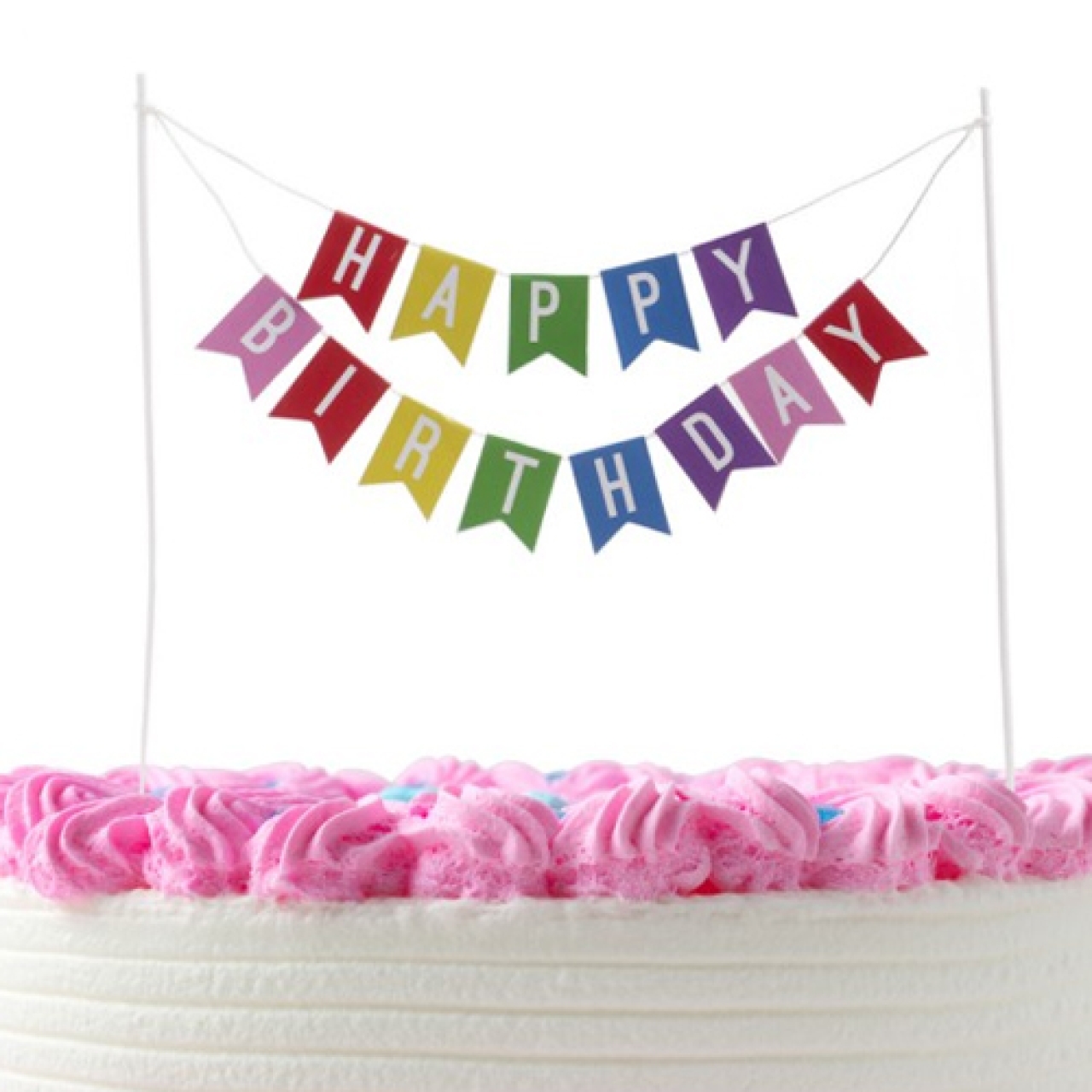 Tortenband,,Happy Birthday,,aus Zuckerdekor 3 Teilig M2 