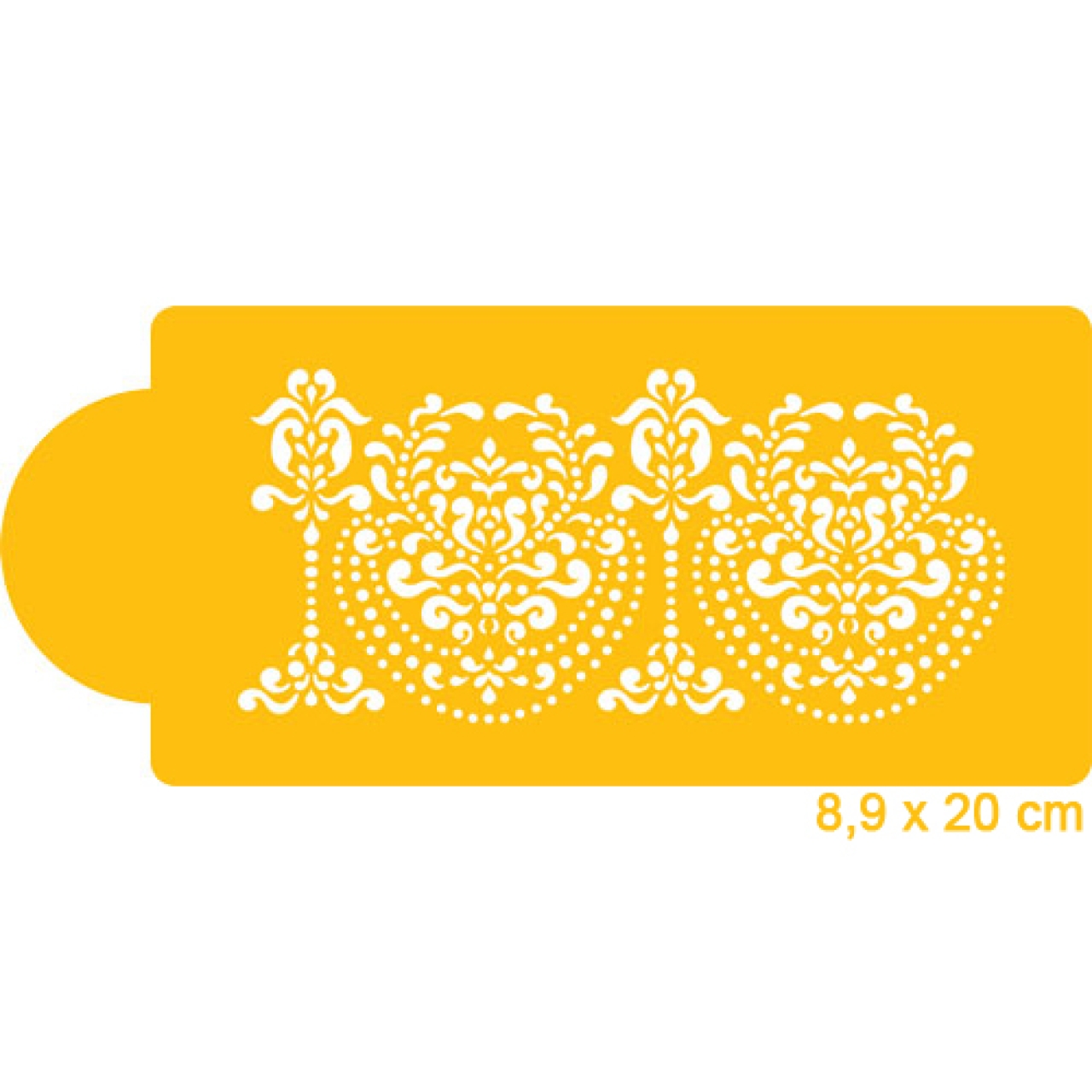 Schablone für Verzierung an Tortenseiten, 'Rosepoint',  20 cm