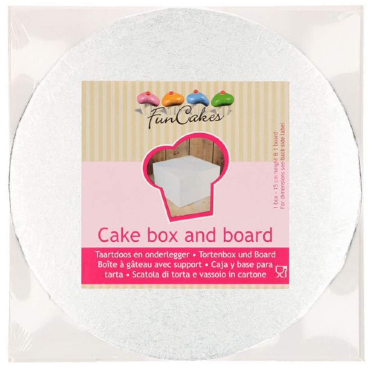 Tortenkarton inkl. Cake Board, 25 x 25 cm, FunCakes