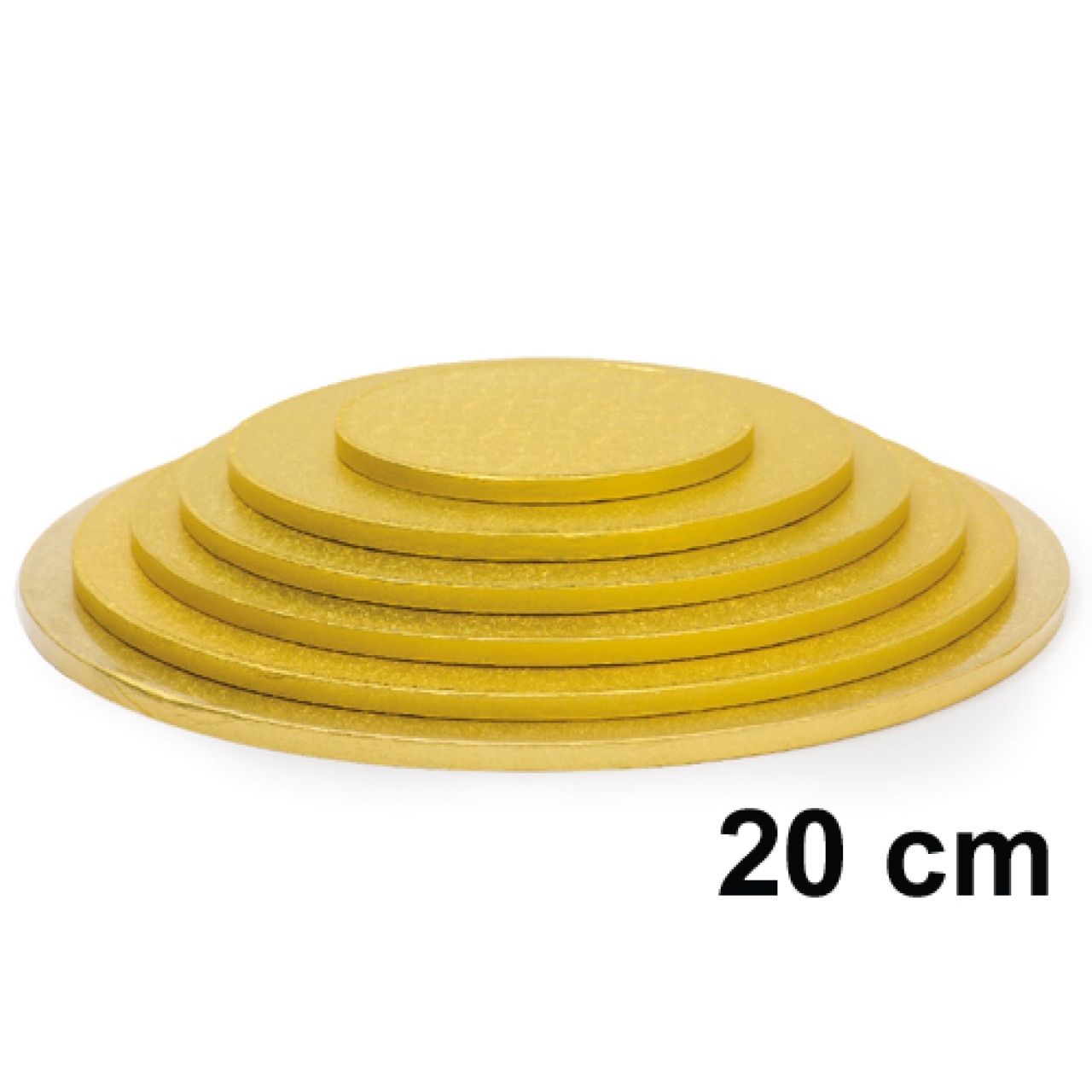 Cake Board, Gold, Rund, 20 cm, ~1,2 cm dick