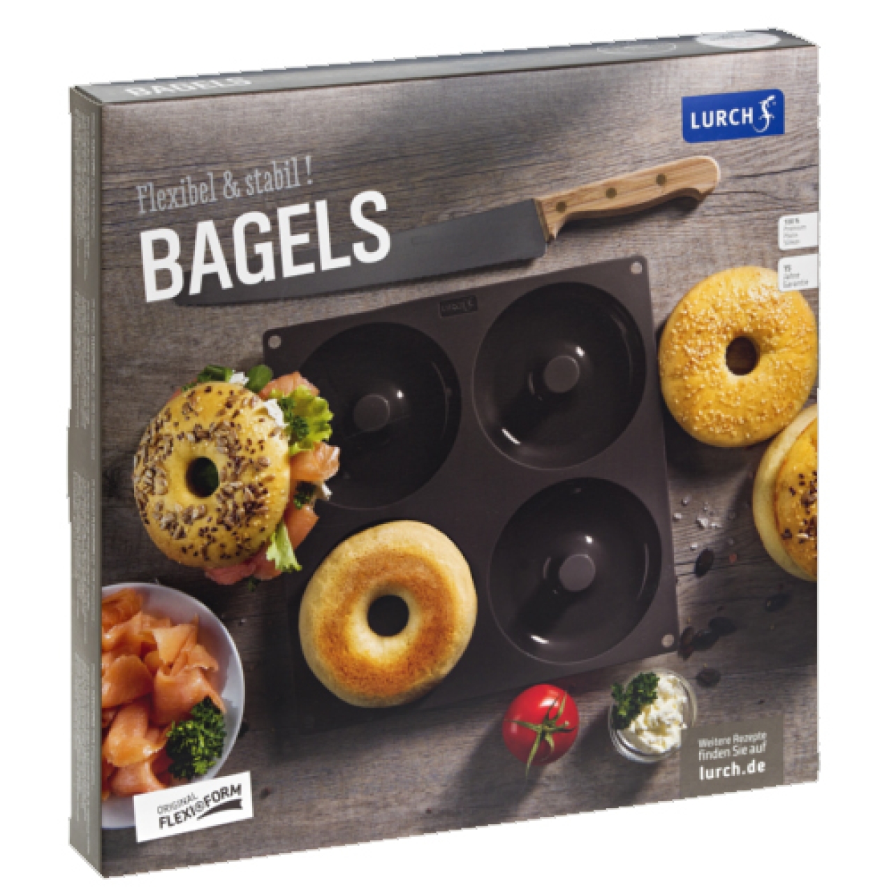 Donuts- und Bagel Silikon Backform, 26 x 26 cm