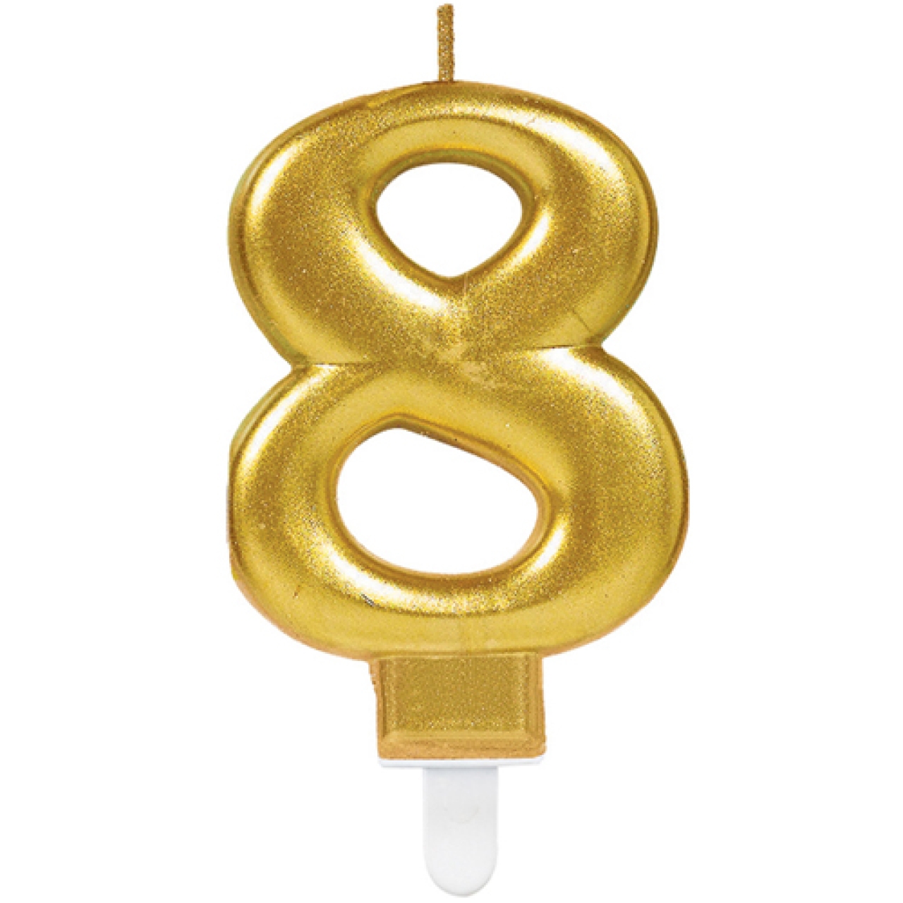 Geburtstagskerze "Zahl 8", Gold, 8 cm