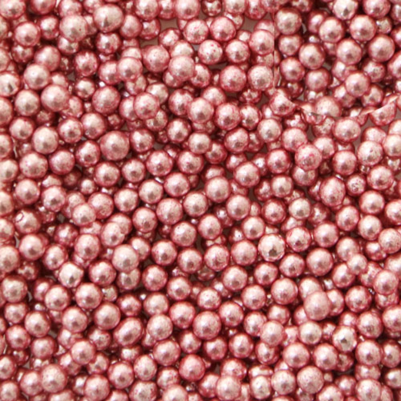 Zuckerperlen "Metallic Pink", Altrosa, 4 mm, 80 g, FunCakes