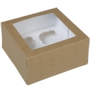 HoM Cupcake Box für 4 Cupcakes, Kraft