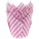 Cupcakes Tulpen Muffinförmchen, 200 Stk, 5 cm, pink gestreift