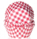 HoM Muffinförmchen, rot, karo, 50 Stck, 5,0 cm