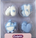 Culpitt Cupcakes Deko Babyshower, blau, 2,4 cm, 10 Stck.